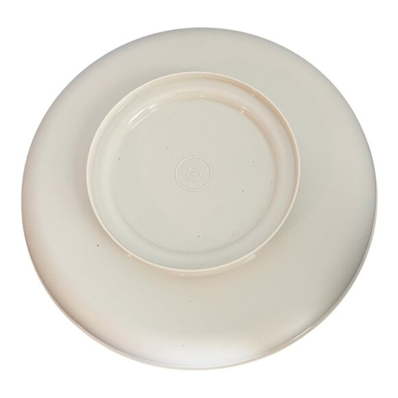 Vtg Tupperware 1531 Almond 3-Piece Pedestal Cake Stand & Chip Dip Set 7" T 10" W - Picture 11 of 12